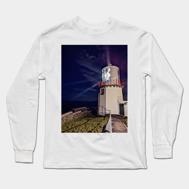 Blackhead Lighthouse, County Antrim, Northern Ireland Long Sleeve T-Shirt by irishmurr